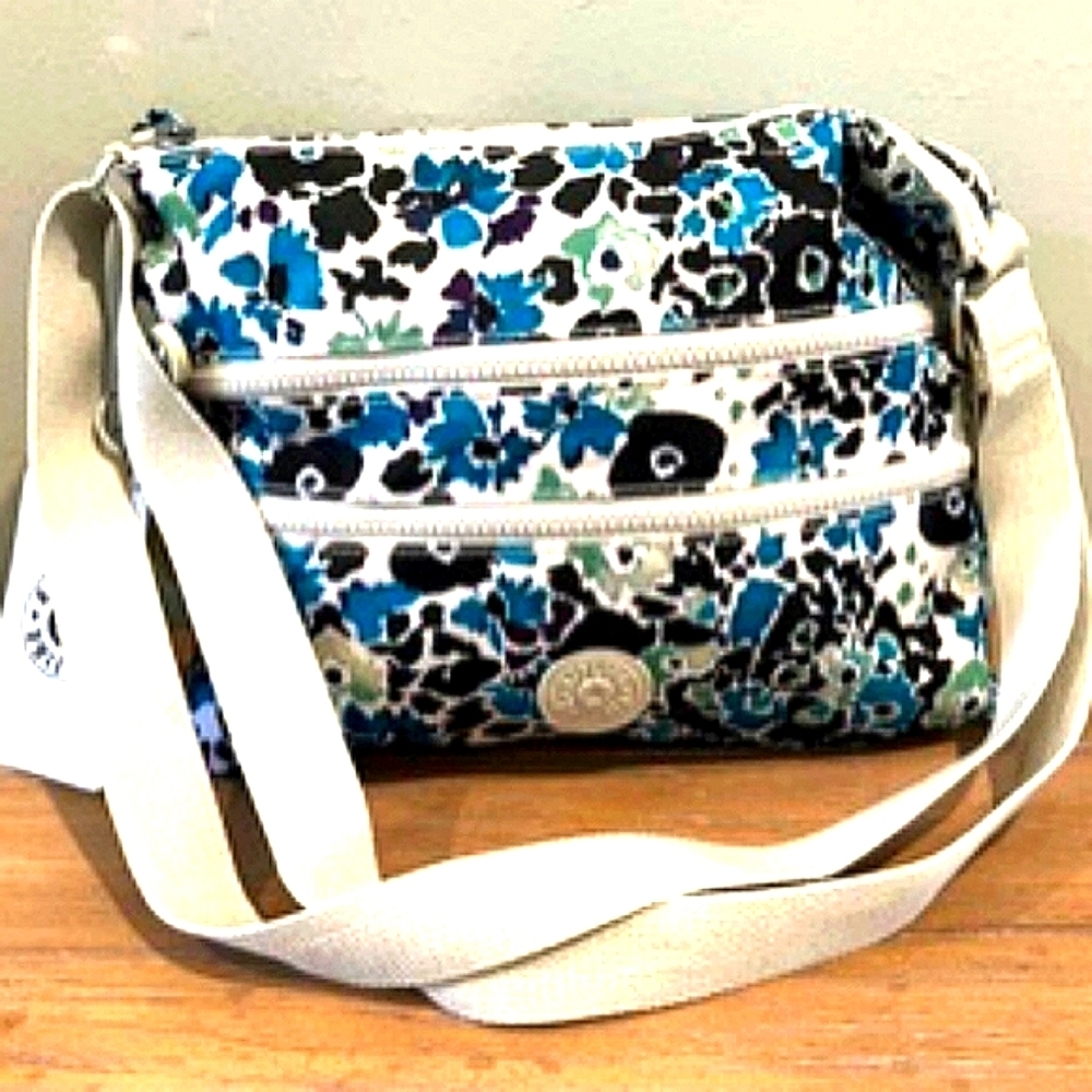 Kipling "Alvar" Crossbody Bag in Field Florals Nylon Fabric. NWT